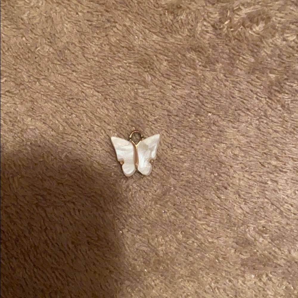 Small white butterfly pendant